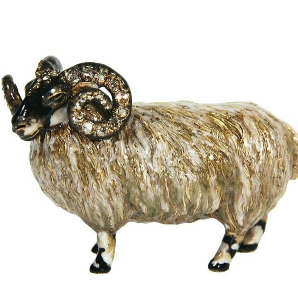 JAY STRONGWATER RAM FIGURINE SWAROVSKI NEW AMAZING! 3" TALL NEW IN ORIGINAL BOX